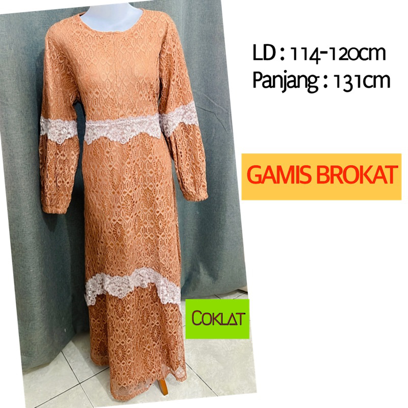 BAJU GAMIS BROKAT MODERN LENGAN BALON