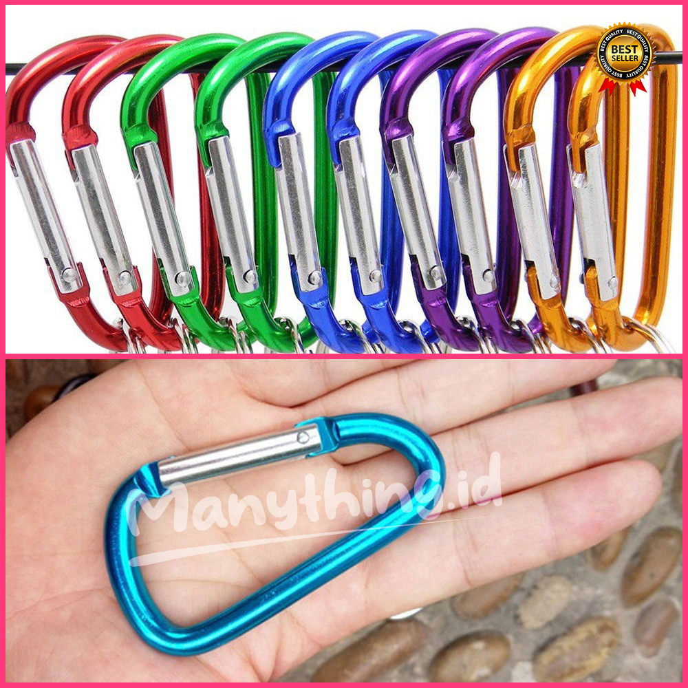 (MANYTHING) CARABINER GANTUNGAN KUNCI ALUMINIUM ALLOY / GANTUNGAN KUNCI SERBAGUNA / KARABINER KEY CHAIN MULTIFUNGSI