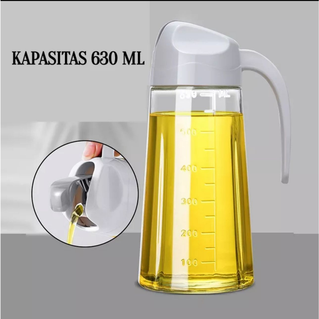 Botol Minyak Kaca / Wadah Tempat Minyak Bahan Kaca / Oil Pot 580 ml Anti Tumpah Anti Slip / Tempat Kecap / Botol Saos