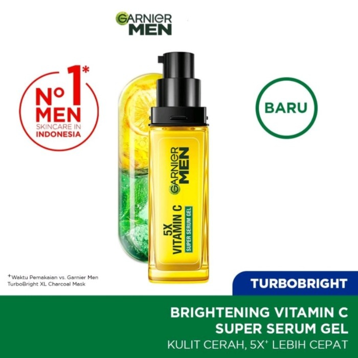 GARNIER MEN FACE SERUM GEL TURBO BRIGHT 5X VITAMIN C SUPER SERUM 30ML