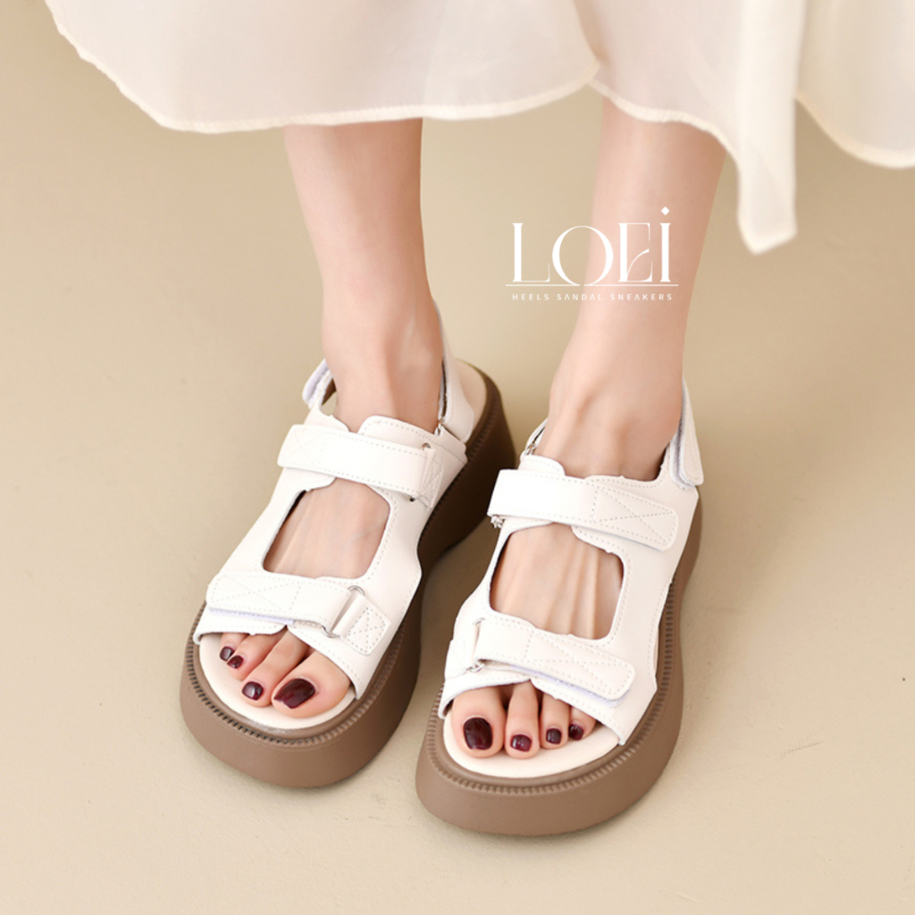 14430 Sandal Tali Wanita Import Sendal Gunung Wedges Tali