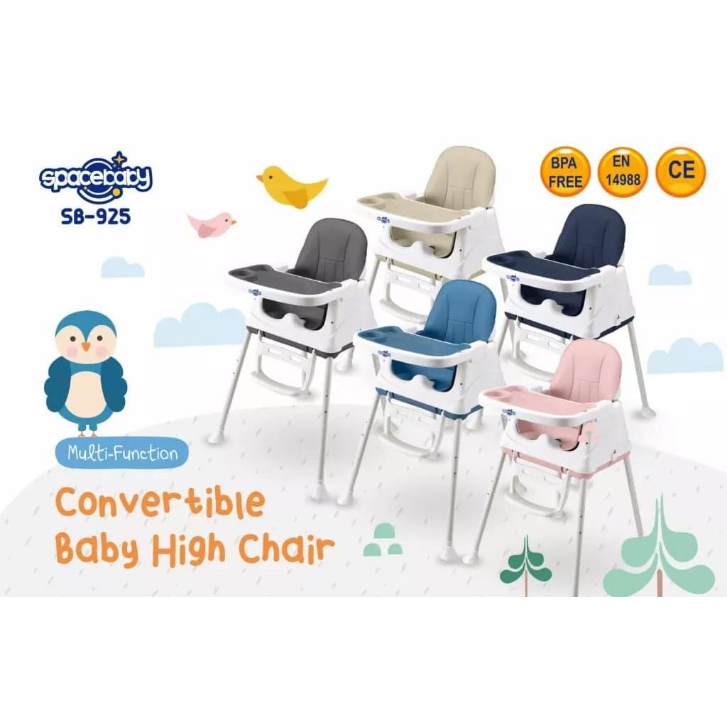 Spacebaby Multifunction Convertible 6in1 High Chair SB-925 - Kursi Makan Bayi