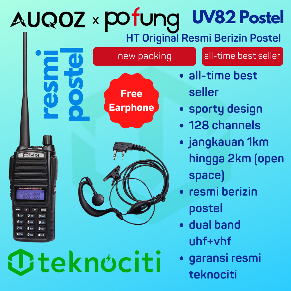 POFUNG Postel UV82 Dual Band HT UHF/VHF UV-82 Dualband Plus FM / Walkie Talkie