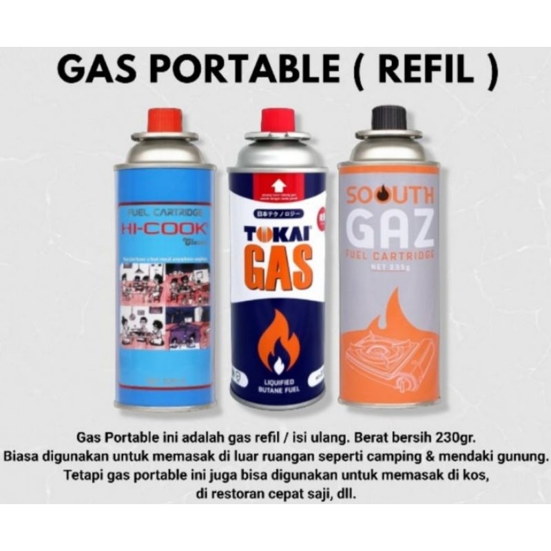 Gas kaleng portable, gas camping, kaleng gas portable