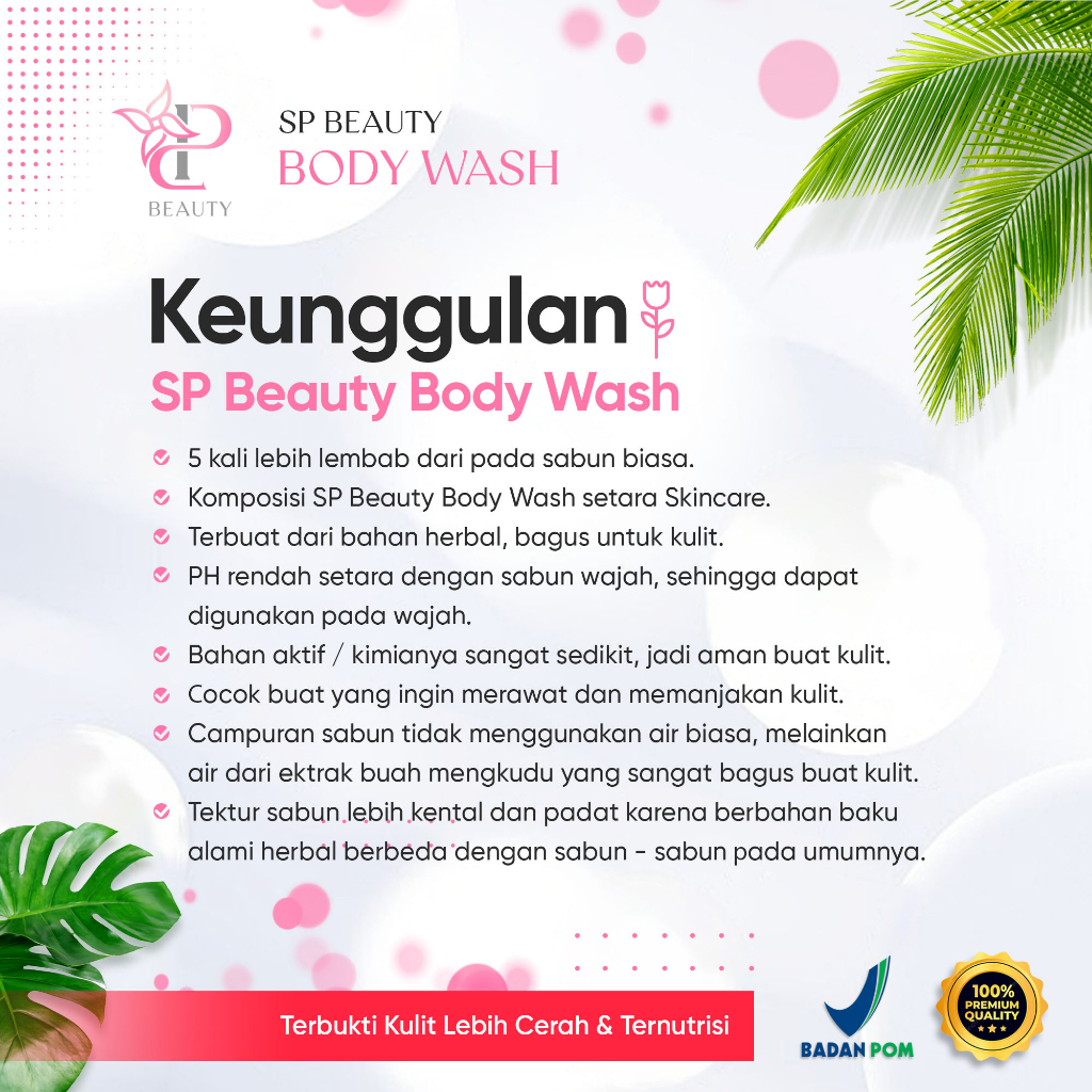 Sp Beauty Body Wash sabun cair herbal 250ml Extra strawberry vitamin C. A &amp; Collagen. - Sabun mandi cair pemutih badan sabun cair pemutih .sabun cair herbal strawberry250ml