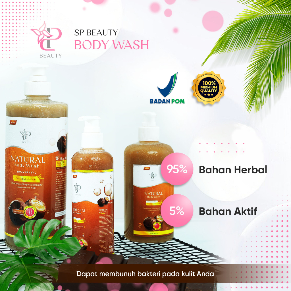 Sp Beauty Body Wash sabun cair herbal 1000ml Extra coklat vitamin C. A &amp; Collagen. - Sabun mandi cair pemutih badan sabun cair pemutih .sabun cair herbal coklat1000ml