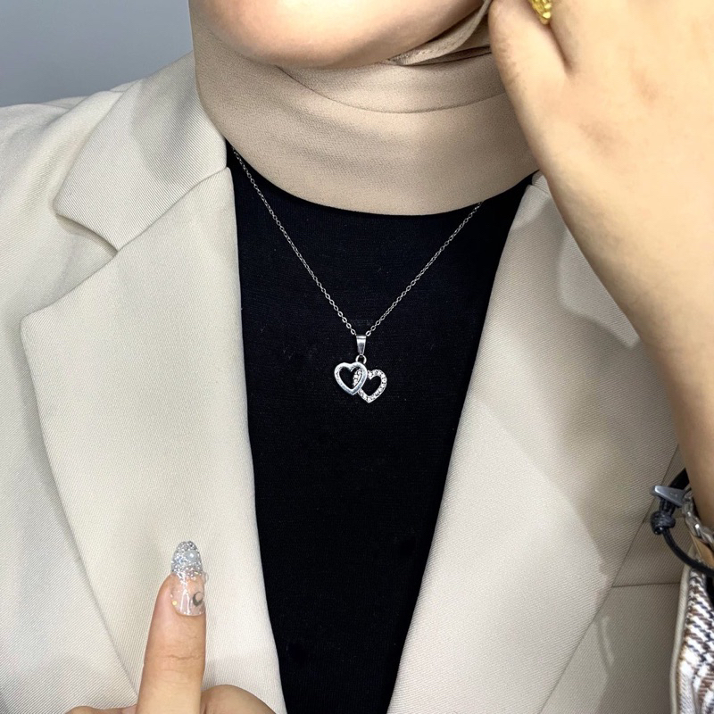 Kalung Titanium Wanita Terbaru Aksesoris Perhiasan Wanita Anti Karat Anti Luntur