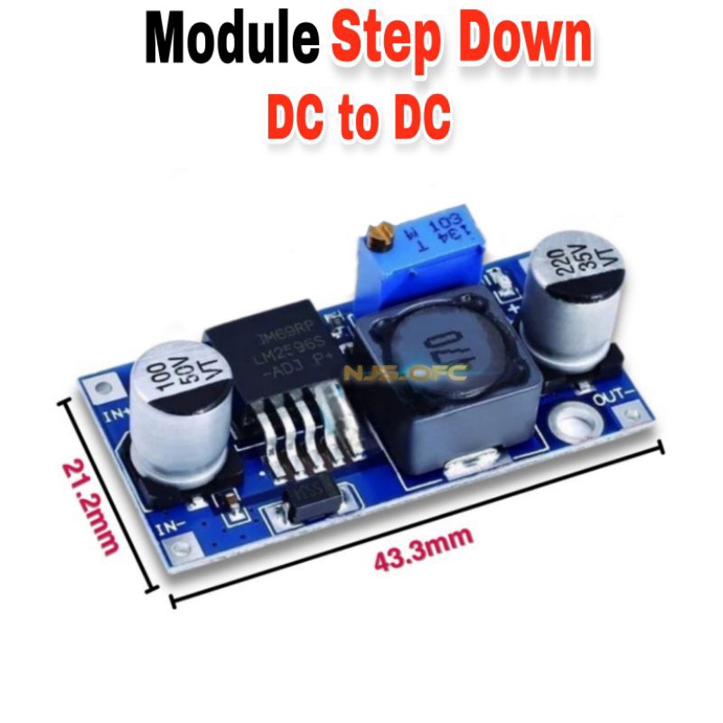 Module STEP DOWN DC to DC input 4.5-35v to 1.25-30v adjustable power suplay (LM2596)