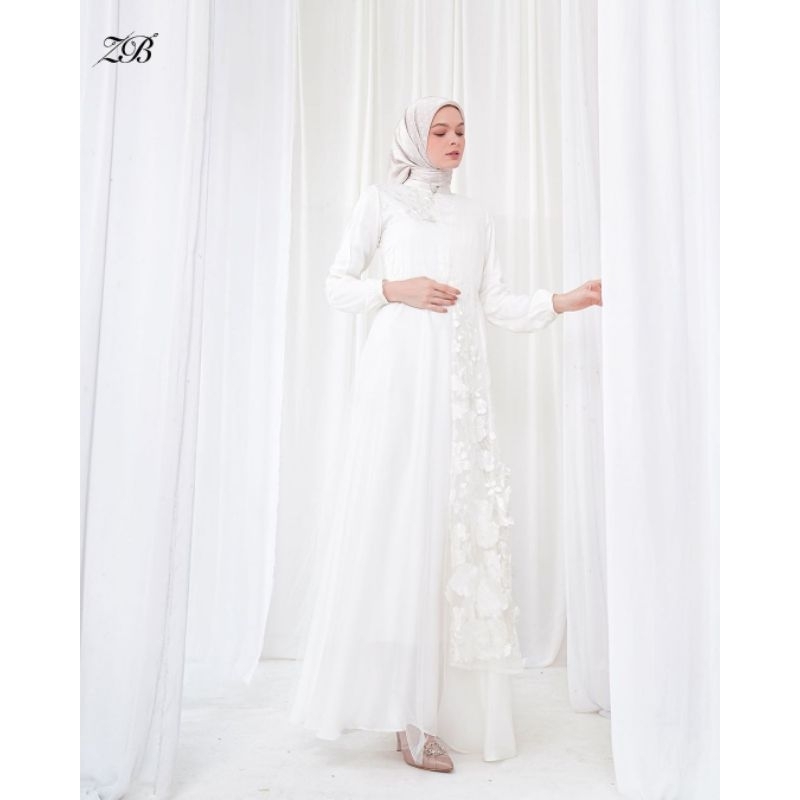 New Elise Anya Qaswa Rosalie Simply White Dress by Heaven Lights Zerina Banu HLZB