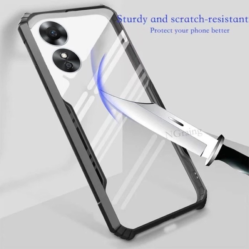 FUZE BUMPER ANTI SHOCK CASE OPPO RENO 8/ RENO 8T SHOCKPROOF ACRYLIC TRANSPARANT