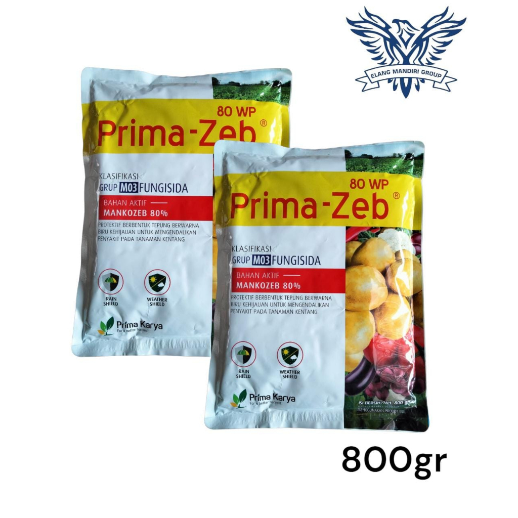 PRIMAZEB 80WP 800gr  Mankozeb 80% Fungisida Protektif Untuk Mengatasi Jamur Busuk Daun dan Buah  dithane PT. Prima Karya