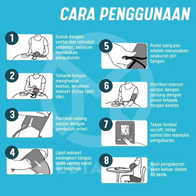 Monitor Tekanan Darah Pergelangan Tangan Digital Otomatis / Sphygmomanometer / Tonometer / Tensiometer / Heart Rate Pulse Meter / Monitor BP