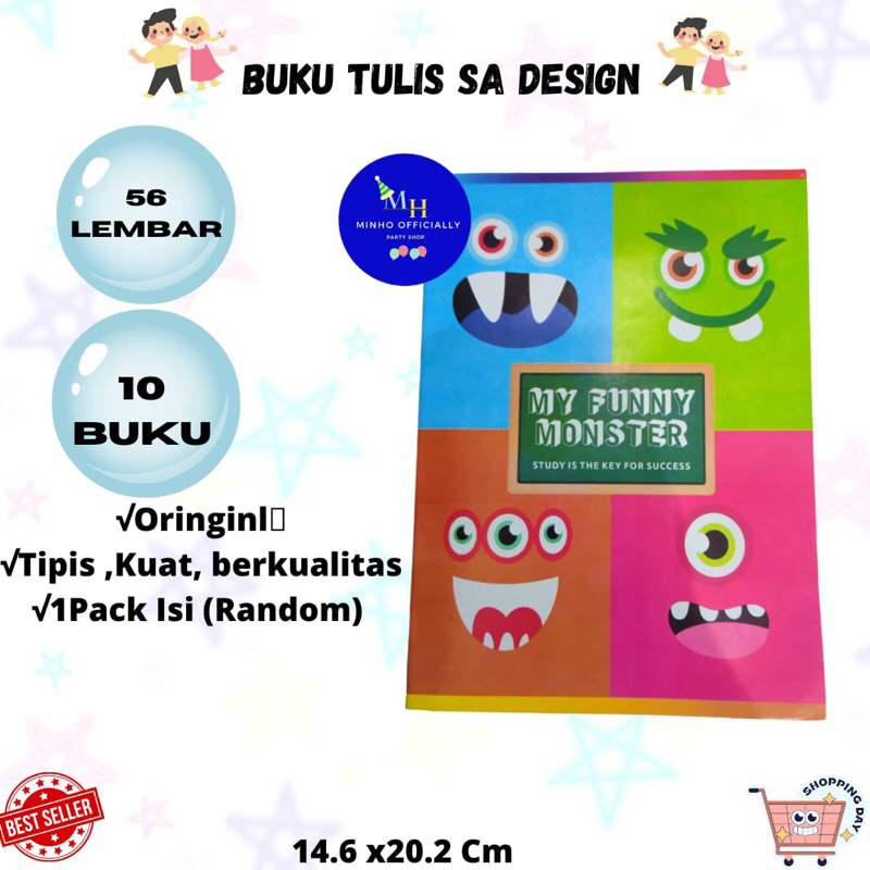 

Buku Tulis Tipis Merek SA(Desigen) Isi 36 Lembar (10 Buku / 1Pck)