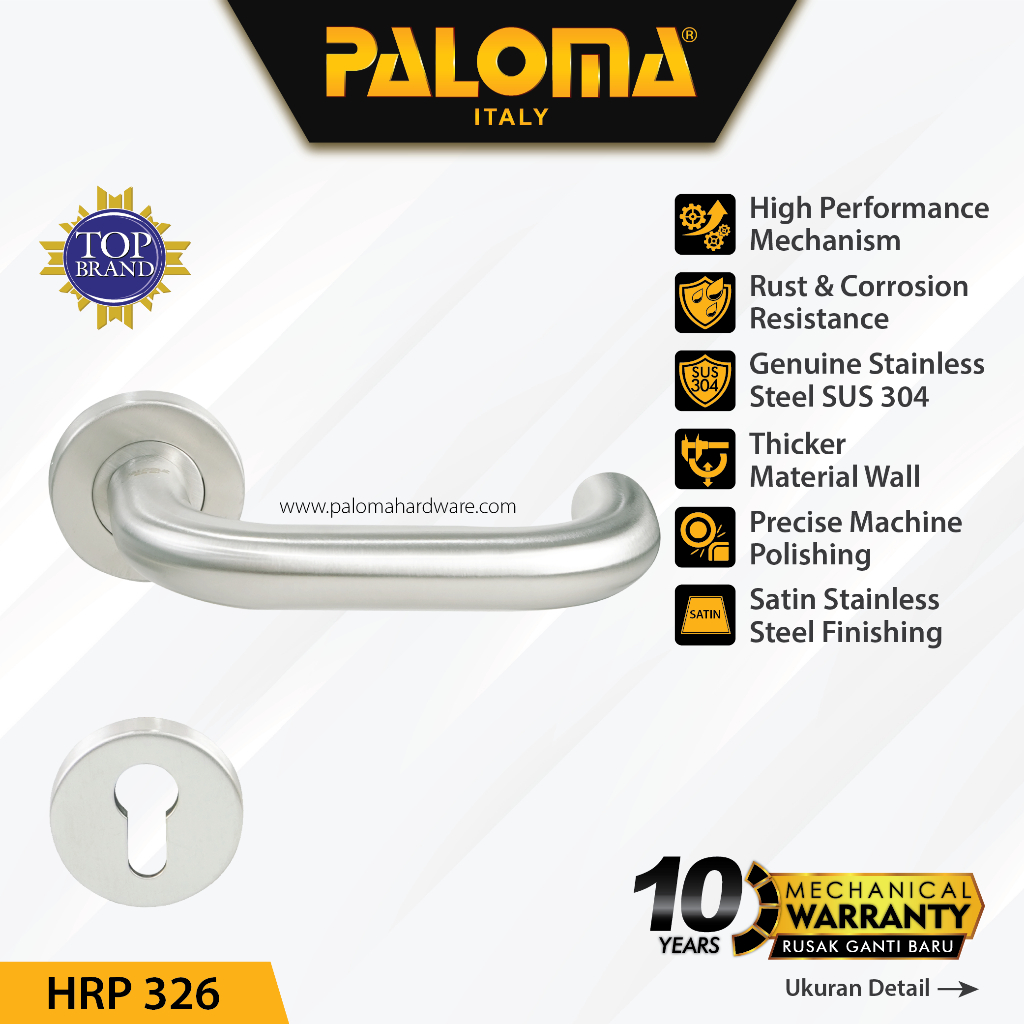 PALOMA HRP 326 Handle Pintu Roses Stainless Steel Lever Gagang Door
