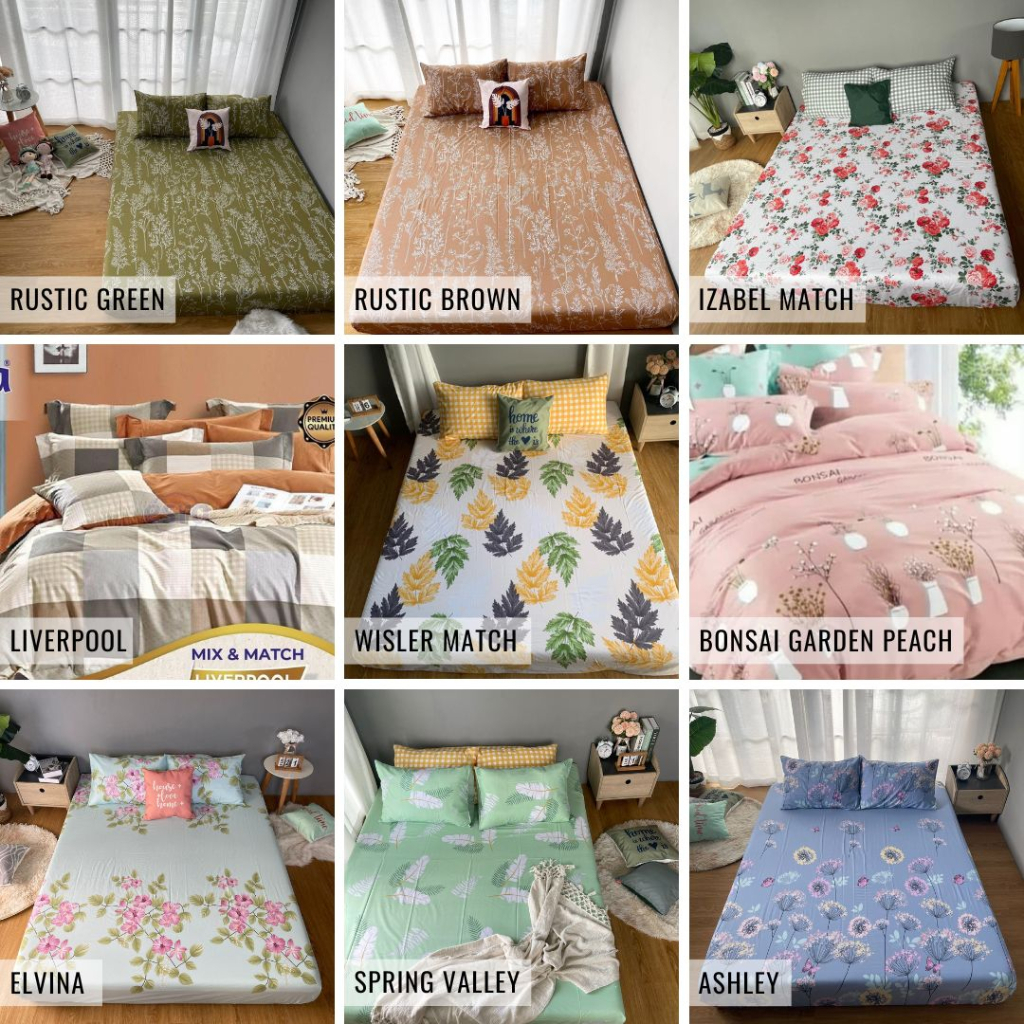 SPREI MOTIF ANTI GESER ESRA BEVERLY STAR PREMIUM MOTIF DAUN LEAF BUNGA SHOPEE ukuran 90X200 120X200 160X200 180x200