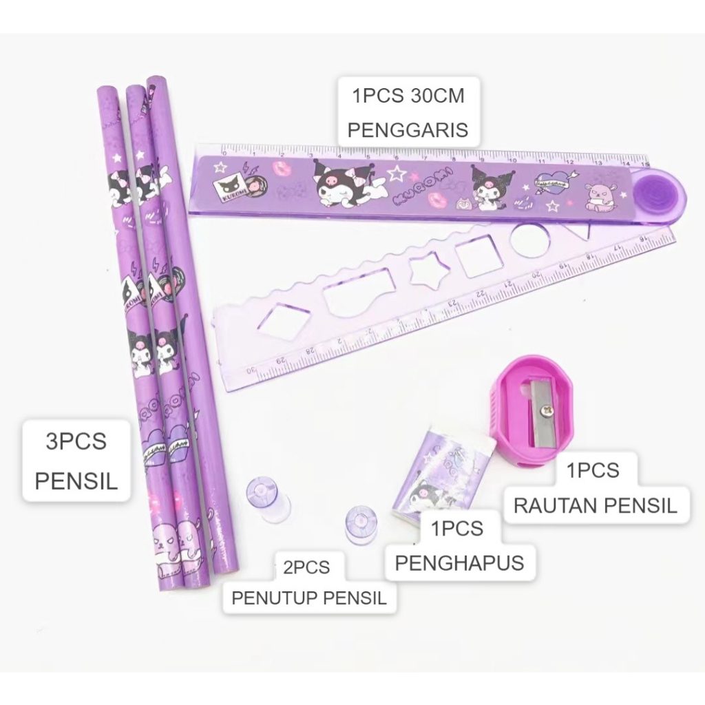 5 IN 1 SET ALAT TULIS SANRIO SET ALAT TULIS SEKOLAH SANRIO ALAT TULIS SEKOLAH LUCU SET PENSIL CINAMOROL SET PENSIL KUROMI SET PENSIL SANRIO KADO ULANG TAHUN ANAK KADO ULANG TAHUN KADO LUCU @banyak