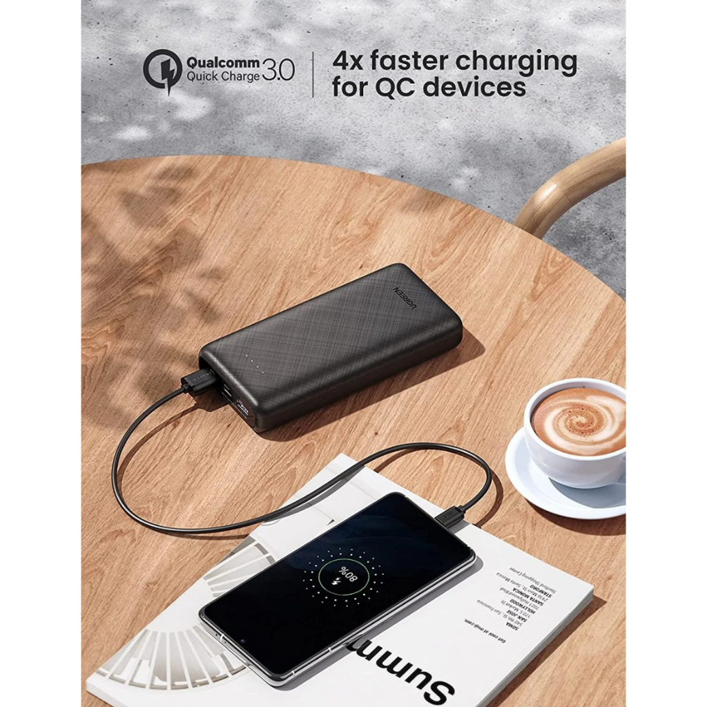 UGREEN Powerbank PD Fast Charging 20W 20000mAh Power Bank QC 3.0 USB Type C iPhone Samsung 20542