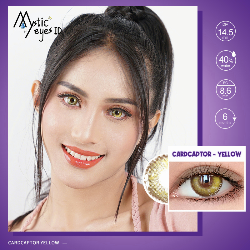 [✅COD] MYSTICEYES SOFTLENS ANIME COSPLAY LENSA KONTAK CARDCAPTOR YELLOW 14.5MM (NORMAL)