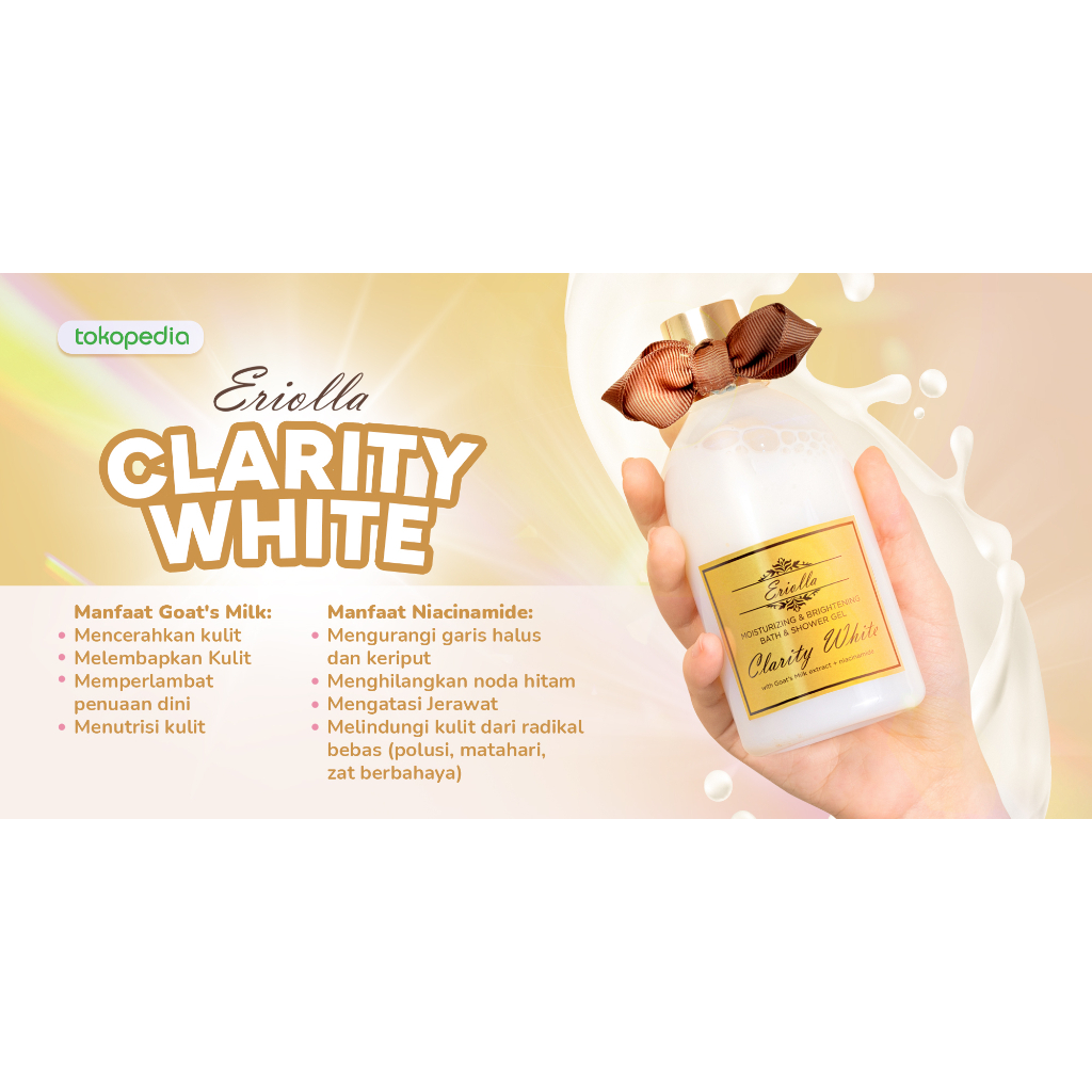 | RM | ERIOLLA BATH &amp; SHOWER GEL BRIGHTENING MOISTURIZER CLARITY WHITE - SWEETE DREAM - GOLDEN BROWN - SABUN MANDI 250ML