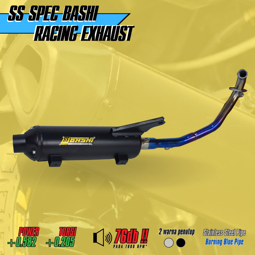 Knalpot standart racing bashi ss spec burning blue