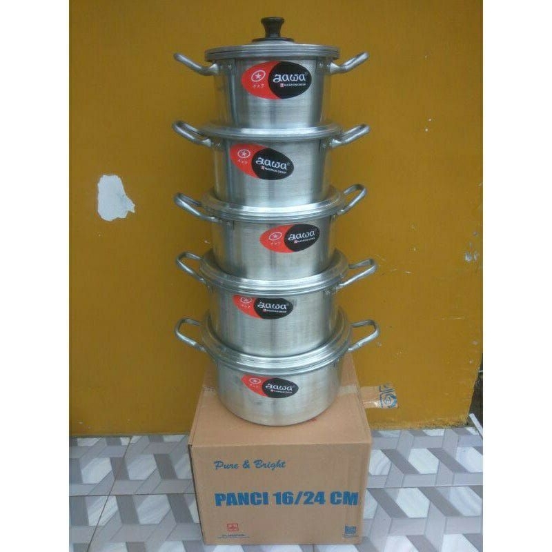 [DK] MASPION Panci set jawa isi 5 / panci jawa 16/24 / panci aluminium jawa