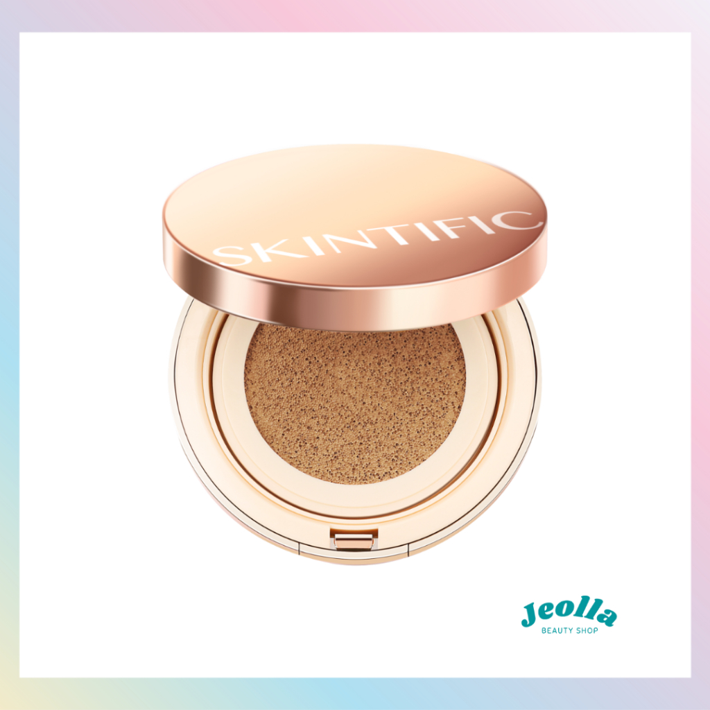SKINTIFIC Cover All Perfect Air Cushion High Coverage Poreless&amp;Flawless Foundation 24H Long-lasting SPF35 PA++++ (Vanilla, Ivory, Petal, Almond, Beige, Sand, Honey)