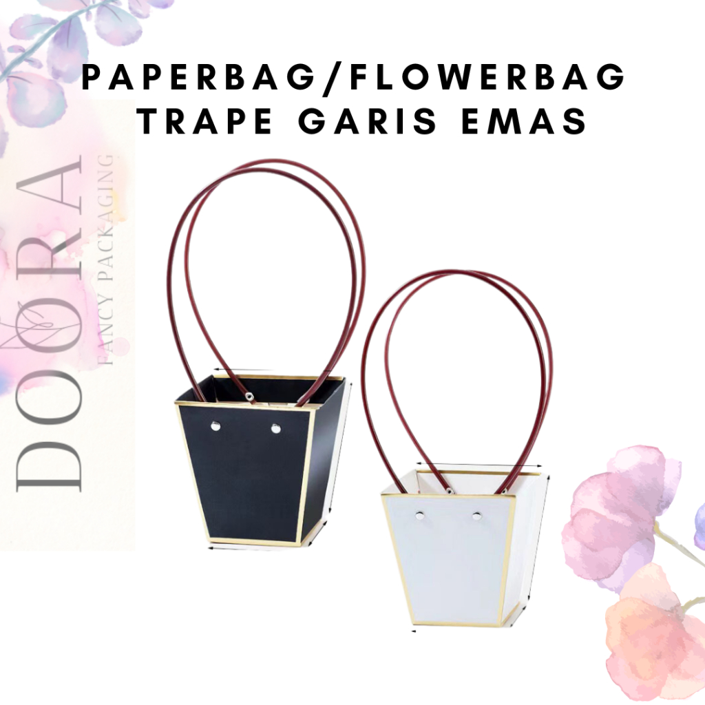 

Flower Paper Bag Buket Bunga Trape Garis Emas