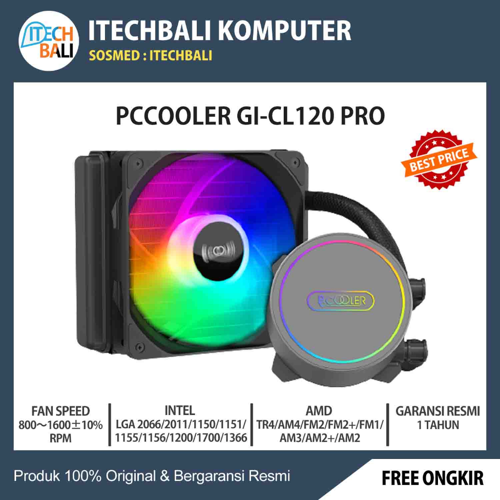 Liquid Cooler PC COOLER GI-CL120 PRO RGB 120mm | ITECHBALI