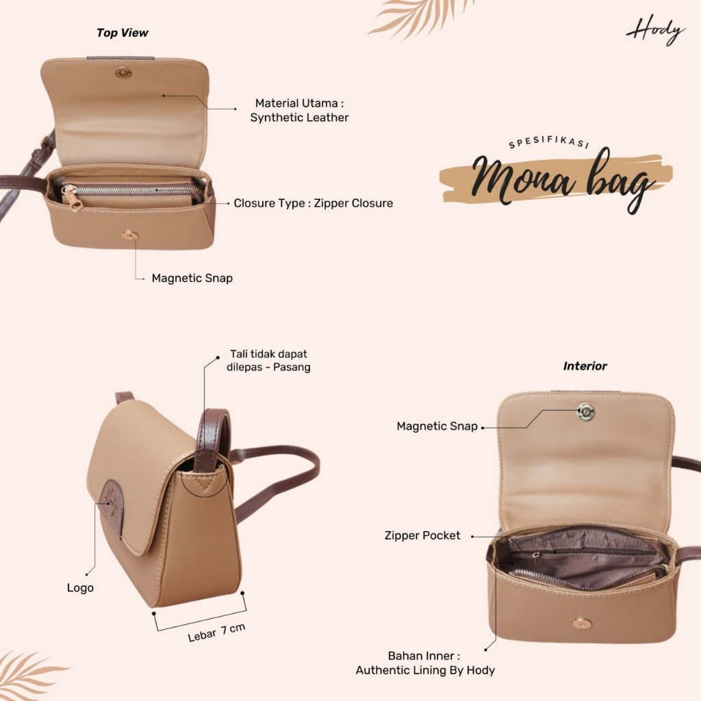 Tas Wanita Selempang HODY Mona Bag Coral Sling Bag Slempang Premium