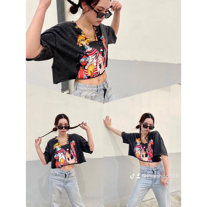 SALE…crop top oversize rantai