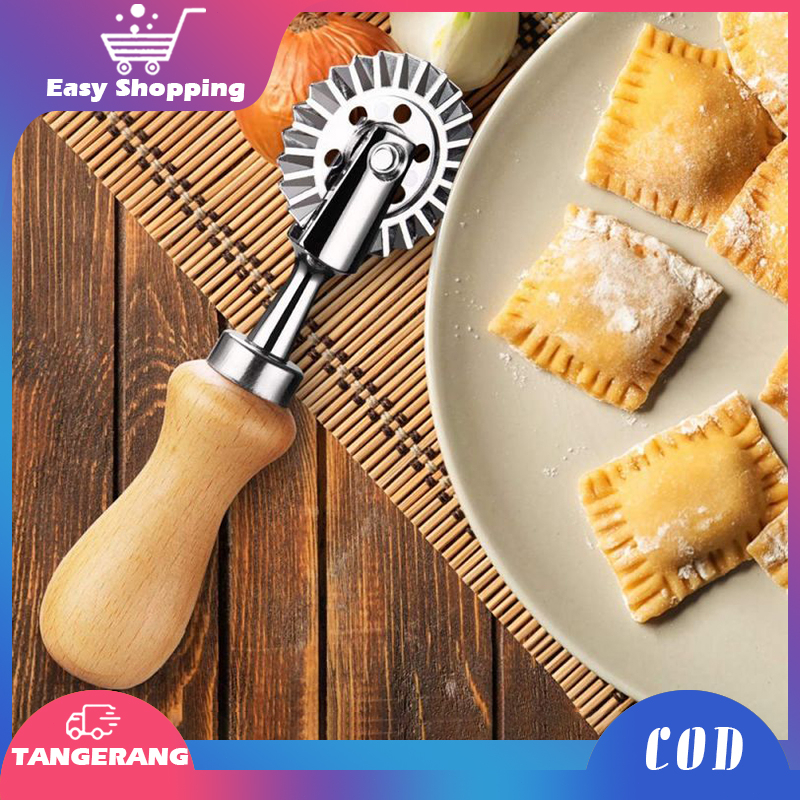 Roda Pemotong Pasta Ravioli Roda Pemotong Pasta Pastry Wheel Cutter Crimper Untuk Alat Baking Rumah