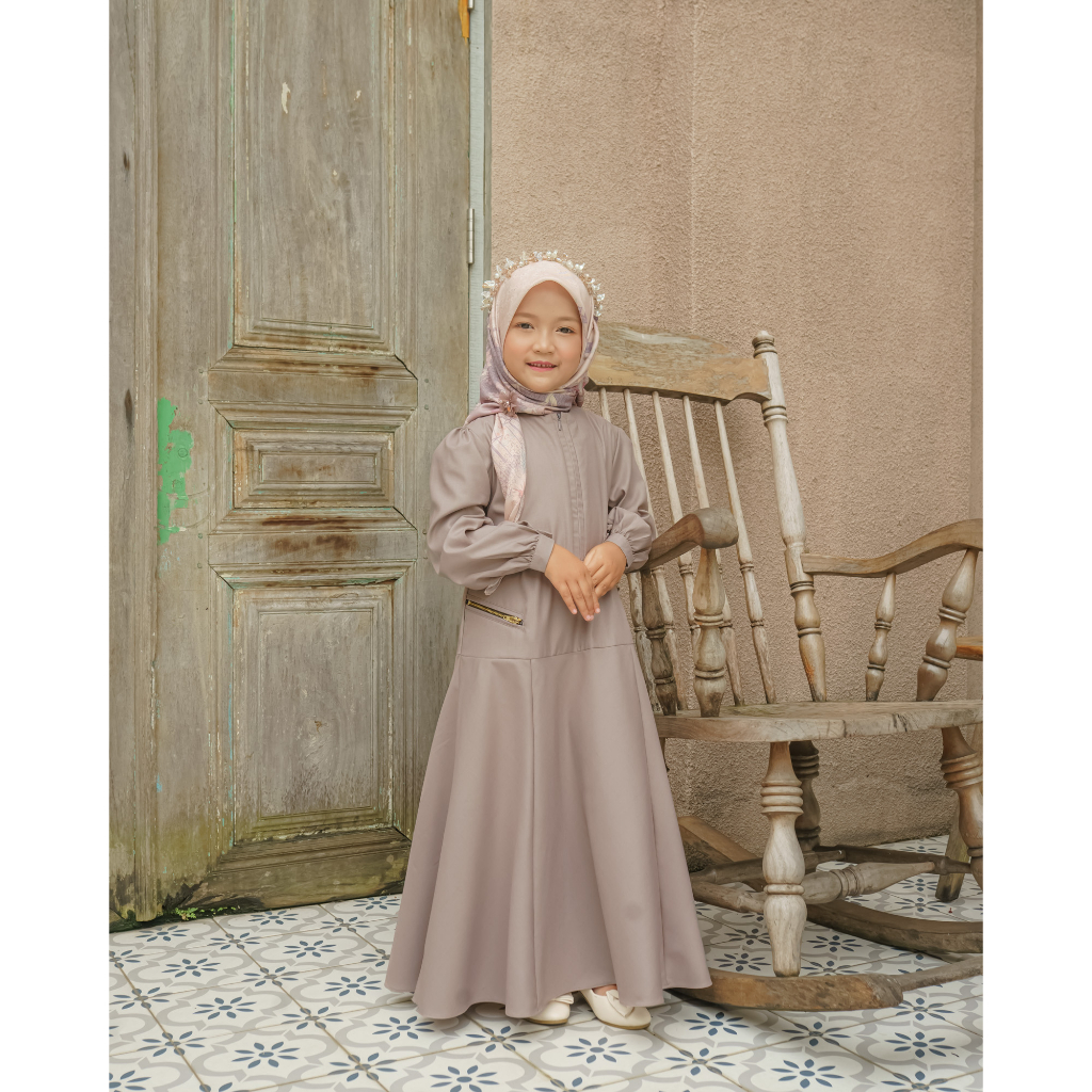 Leya Girl Dress - 3 Warna | Zysku Xena | Gamis Anak Lengan Panjang