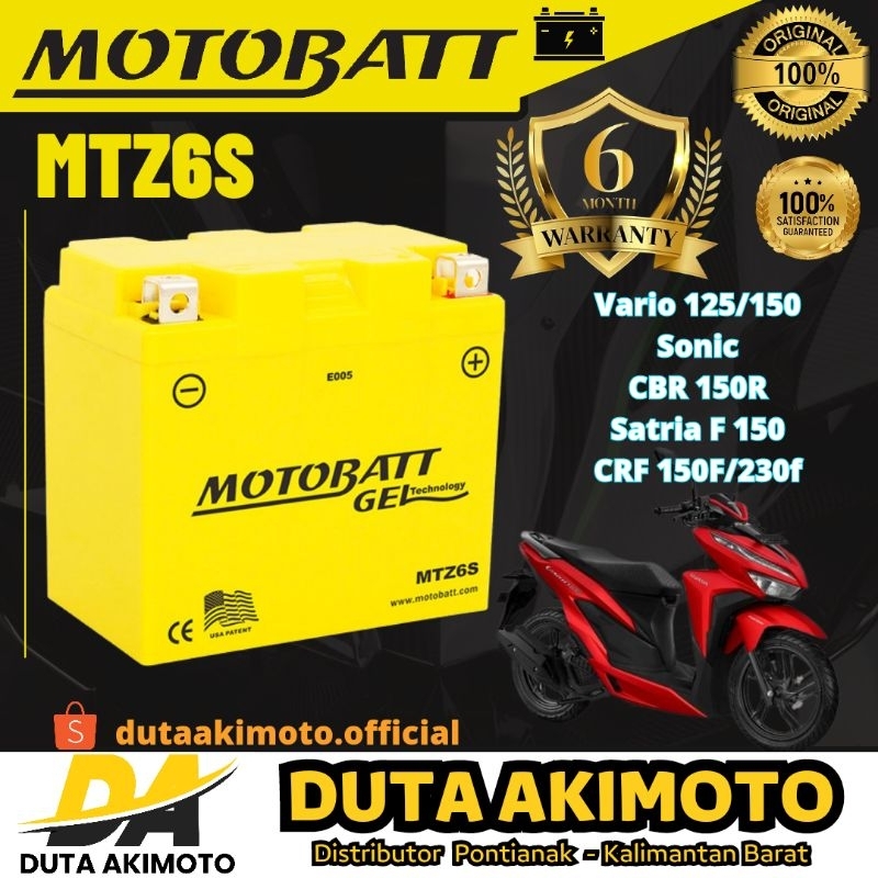 AKI MOTOR VARIO 125/150, CB 150R OLD/NEW, PCX 150, KLX MTZ6S MOTOBATT