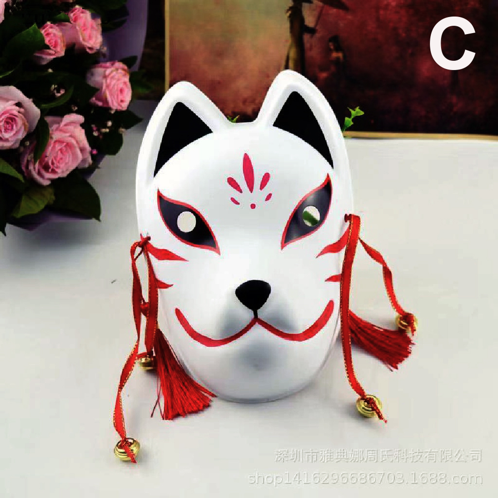 CSP138 – Topeng Kitsune Rubah Fox Jepang Cosplay Harajuku Full Face