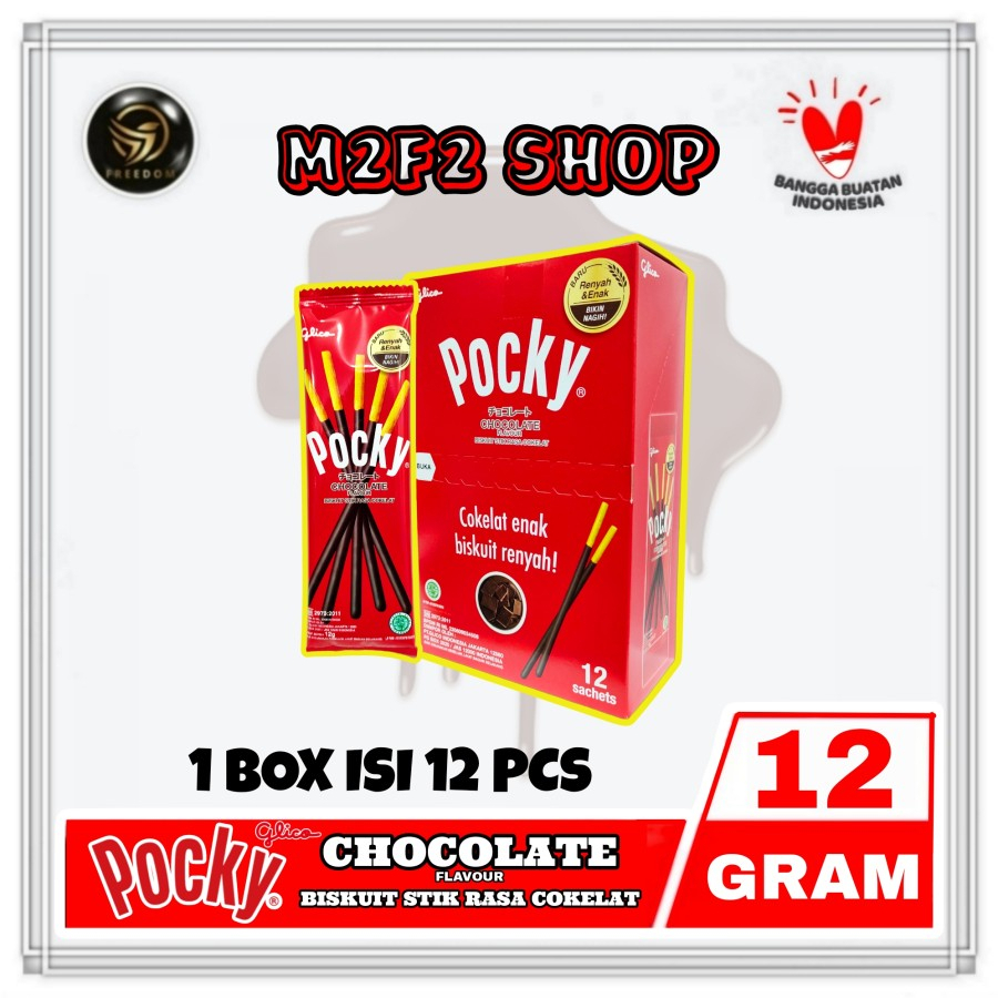 

Glico Pocky Biskuit Cokelat Original Stik | Chocolate Flavour - 12 gr (Kemasan 1 Box)