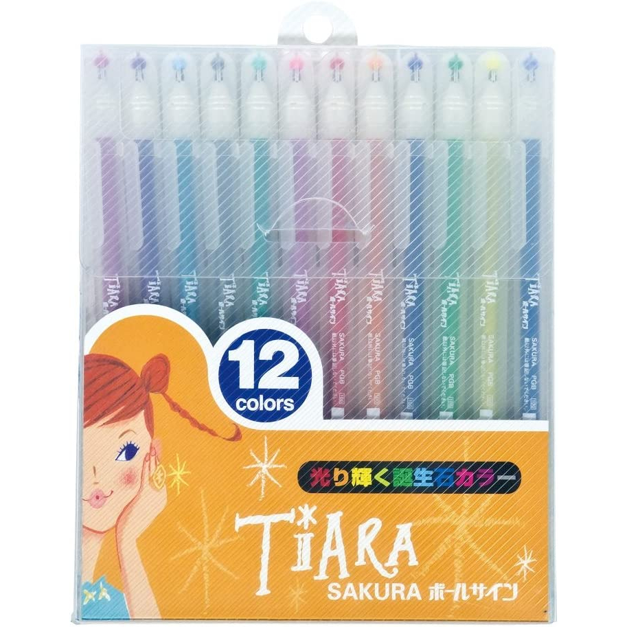 

Sakura Ballsign Tiara Birthstone Colors Sparkle Glitter Pen 1.0mm Ball Sign Deco Pen Dekorasi
