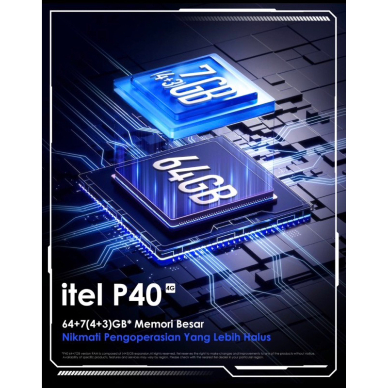 iTel P40 4/64 Ram 4GB Internal 64GB Garansi Resmi