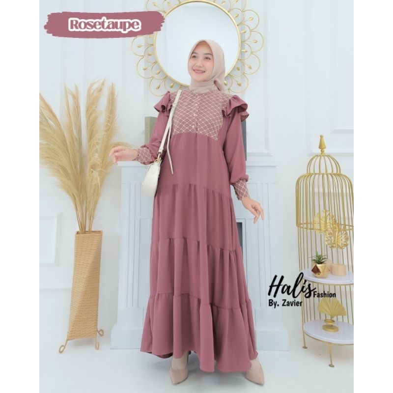 DRESS ALLOVER CRINGKLE ORI halis sella sela renda viral vest terkini muslim remaja wanita elegan style Set outer DEVANKA