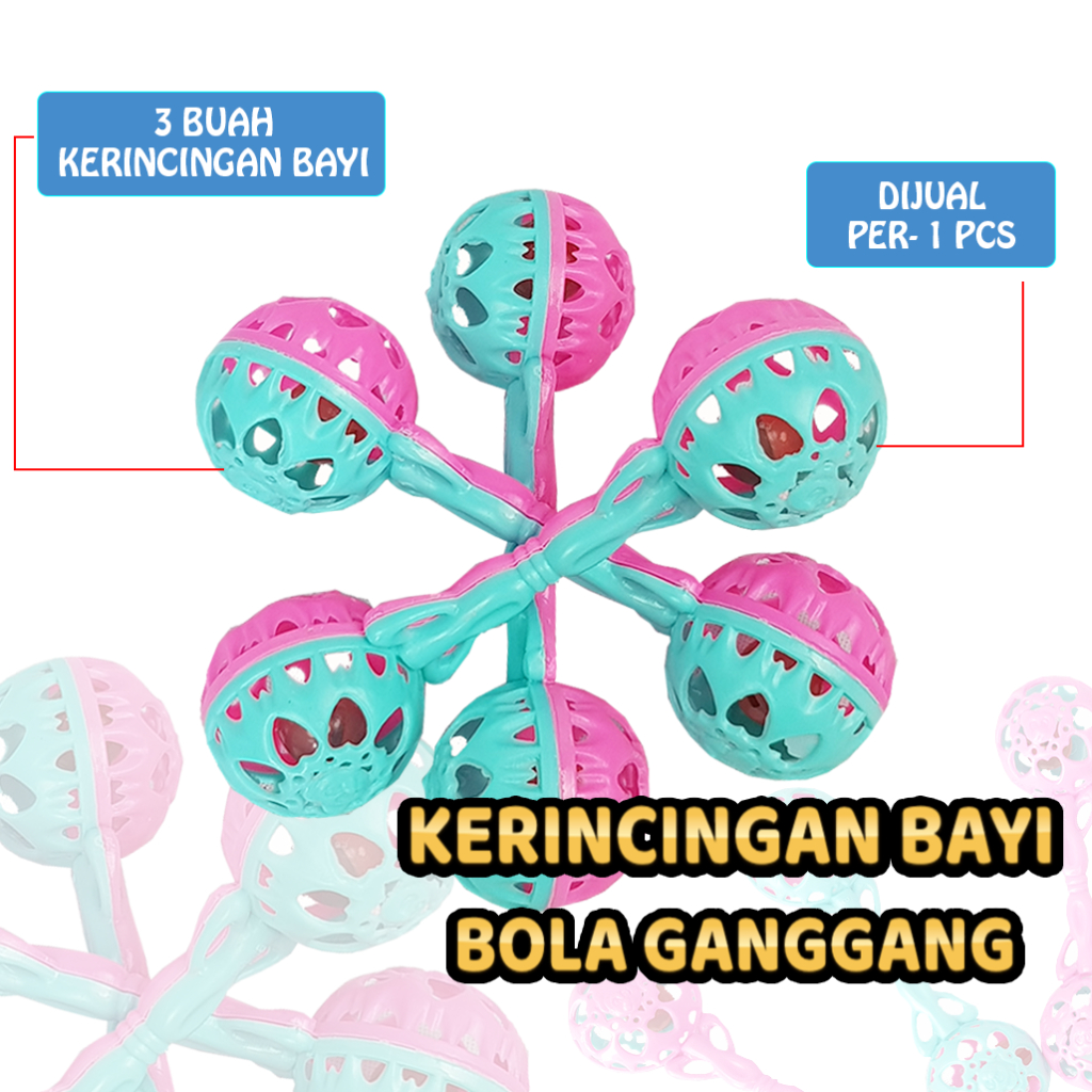 Sekawantoys Mainan Edukasi Anak Kerincingan bayi Bola Ganggang 3001