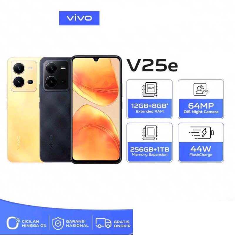 Vivo V25e | 8GB+128GB | Helio G99 | 64MP Triple Camera | 6.44&quot; AMOLED | NFC | Li-Po 4500mAh | Garansi Resmi Vivo 1 Tahun