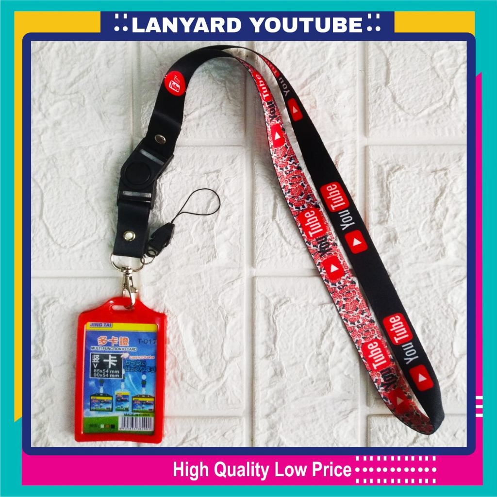 

Lanyard Tali Gantungan ID Card YOUTUBE Free Strap Gantungan HP/Flashdisk
