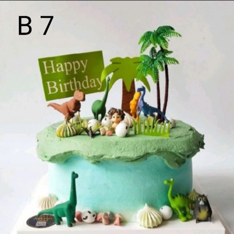 Topper Kue Dinosaurus, Hiasan Kue Tema Dinosaurus, Mainan Set Dinosaurus