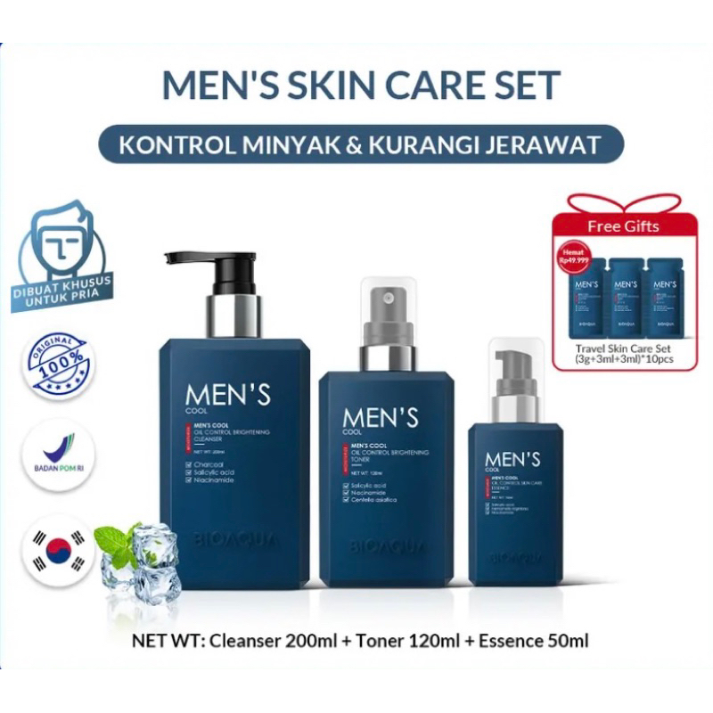 Bioaqua Men’s Skincare Set Cool Oil Control