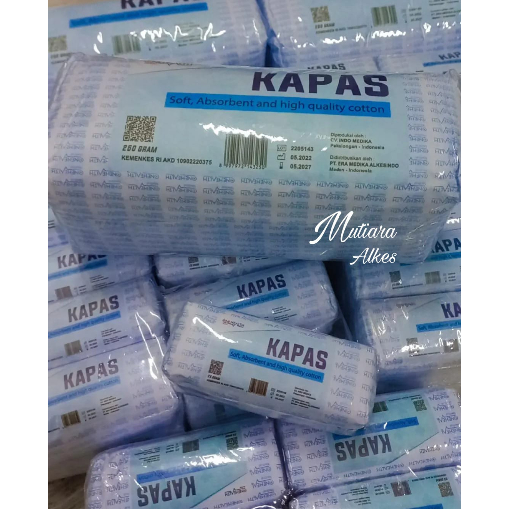 ONEHEALTH Kapas Putih Pembalut Medis 250gram / Kapas Gulung 250 Gr