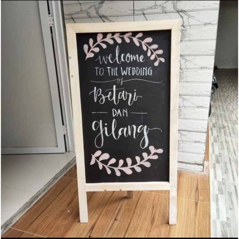 

Kts - papan tulis Blackboawith stand 50x80cm