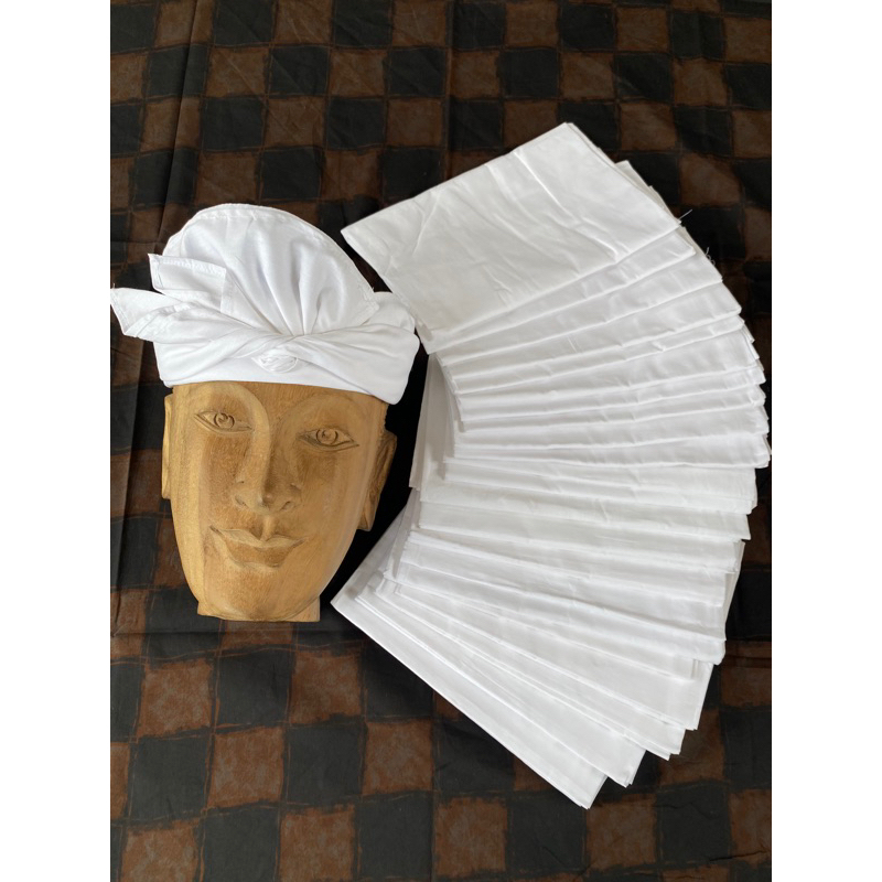 Udeng LEMBARAN putih Halus  (segi empat)