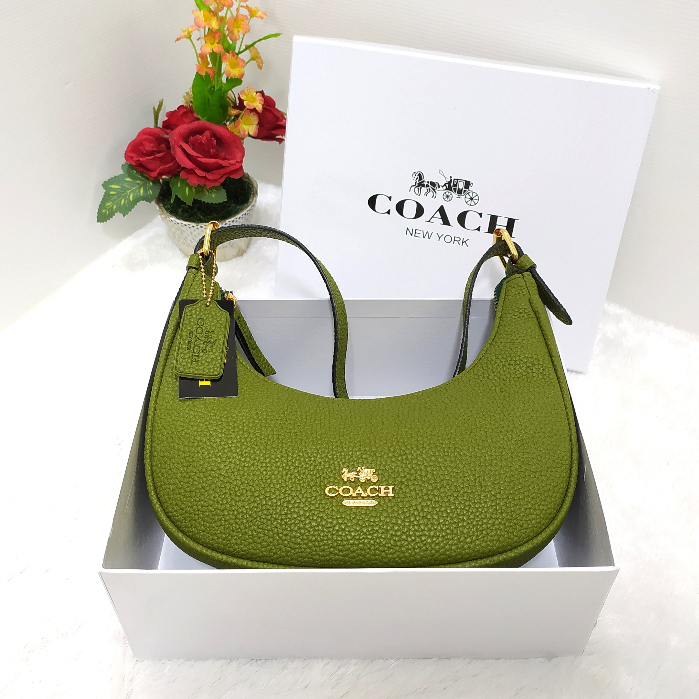 Tas wanita COACCH bailey hobbo in signature Top Handle Bag Free coverbag+ 2 tali bahan togo import motif kulit jeruk