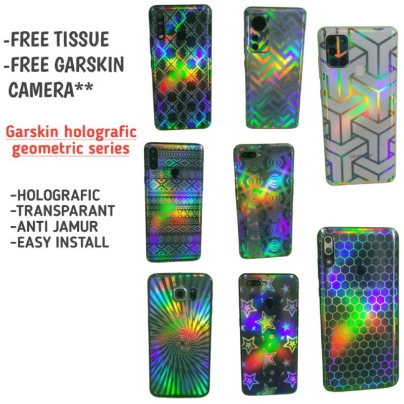 garskin hp + garskin camera Holografic geometric series  anti jamur all type