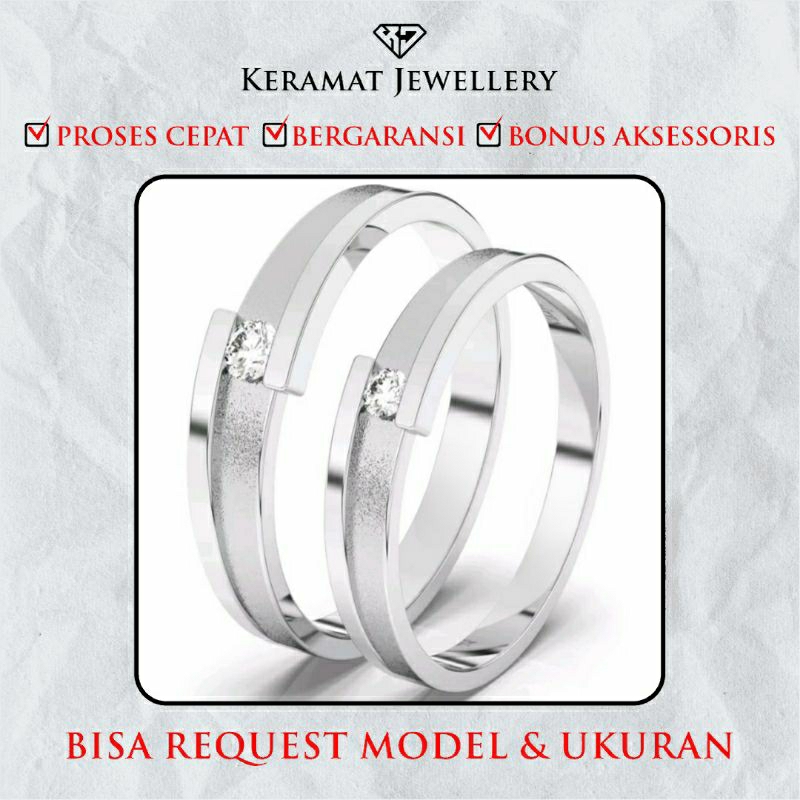 Cincin Tunangan Perak Emas Putih Couple Cincin Kawin Cincin Nikah Cincin Emas Tunangan Anniversary