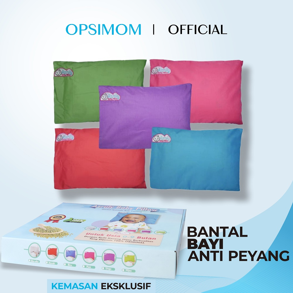 AZRULY BABY PILLOW + HAND PILLOW - BANTAL KESEHATAN ANTI PEYANG 100% KULIT KACANG HIJAU OPSIMOM | 2 PCS